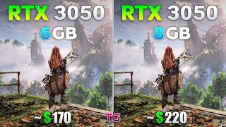 RTX 3050 6GB vs RTX 3050 8GB Test in 8 Games [upl. by Maram]