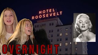 OVERNIGHT In Los Angeless MOST HAUNTED Hotel Hollywood Roosevelt [upl. by Noiroc]