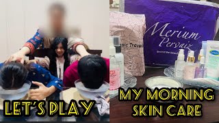 My morning skin care routine let’s play dip your face in water beenishumerrashida Malik [upl. by Shara]