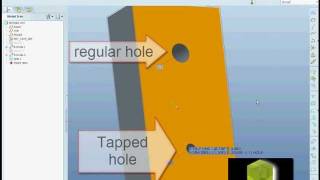 ProENGINEER ProE tutorial  Modeling a tapped hole [upl. by Areta285]