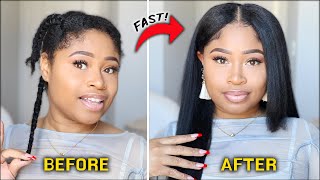 My 20Minute Hair CHEAT CODE straight style on Natural Hair [upl. by Kalvn241]