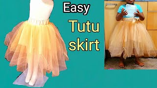 how to make a tulle skirt detailedtulle skirt cutting and stitching [upl. by Nnayar]