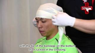 Head Injury Bandage for Minor Burns  Singapore Emergency Responder Academy [upl. by Oneg]