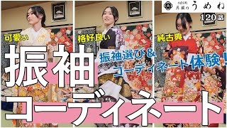 【2026年・2027年の成人式振袖選びの参考に】お客様をゲストに初めての振袖選び＆コーディネート体験の様子をお届けします【うめね呉服店｜活動大寫眞】120話 [upl. by Ahsemac791]