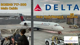 Delta AIrlines Boeing 717 New York  Newark to Atlanta Economy Class [upl. by Euqinot475]