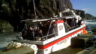 Mykines tour boat in choppy waters [upl. by Ruperta429]