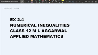 Ex 24 Class 12 Applied Maths ML Aggarwal [upl. by Nancy]