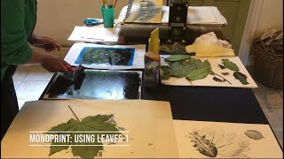 Monoprint Using Leaves 1 [upl. by Anirak]