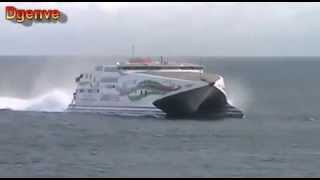 Condor ferries Condor Rapide passing Brittany ferries MV Bretagne [upl. by Akehsat]