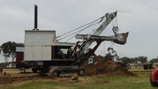 Large tracked steam shovel working at Lake Goldsmith [upl. by Nimajneb]