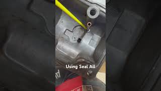 Using Seal All for patching overflow tube on 1987 TW200 [upl. by Ettezoj]