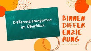 Differenzierungsarten im Überblick [upl. by Ycat]