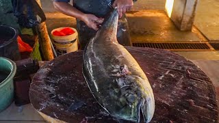 WHOLE HUGE DORADO FISH CUTTING SKILLS  PERFECT CUTTING SKILLS [upl. by Nelrah]