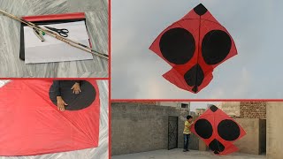 Biggest kite making at home  6 feet kite making tutorial step by step  Biggest kite flying tricks [upl. by Marian]