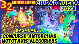 ANTORCHAS MOTOTAXIS ALEGORICOS Ciudad nueva Aniversario 2024 [upl. by Reppep964]