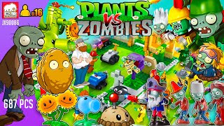 PLANTAS VS ZOMBIES WAR Bloques de Construccion FULL SET UNBOXING MINIFIGURAS Lego Compatible [upl. by Suissac]