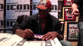 Dennis Rodman Public Autograph Signing at American Icon Autographs on May 27 2011 [upl. by Lirbaj960]