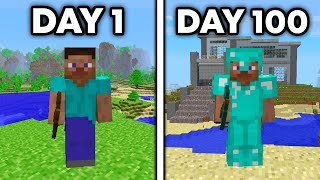 I Spent 100 Days in Minecrafts Oldest Version [upl. by Ennaej2]