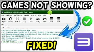 RPCS3 Games not showing up FIX [upl. by Lydnek]