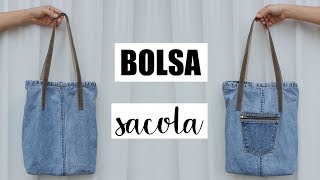 DIY BOLSA SACOLA FEITA COM MATERIAIS REUTILIZADOS  SUELLEN REDESIGN [upl. by Ahsatal126]