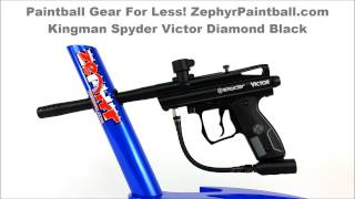 Kingman Spyder Victor Paintball Gun Diamond Black ZephyrPaintballcom 360 View KING 2010 7221 [upl. by Lenette]