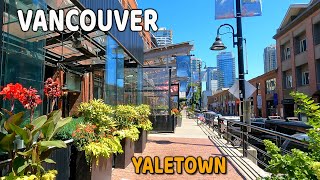 🇨🇦 【4K】☀️ Downtown Vancouver BC Canada Yaletown Amazing Sunny Day Relaxing Walk July 2023 [upl. by Sitnik]