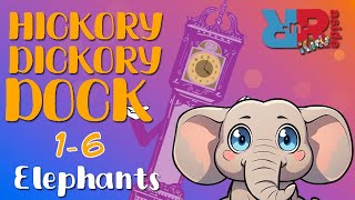 Elephants themed Nursery Rhyme Fun Hickory Dickory Dock Elephants 16  Educational Kids’ Song [upl. by Sihtnyc]