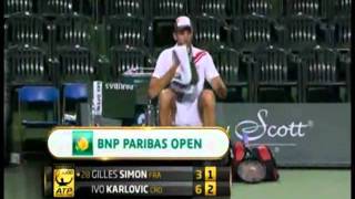 Karlovic vs Simon ATP Masters 1000 Indian Wells part 22 [upl. by Magee764]