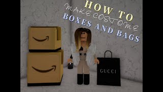 HOW TO MAKE CUSTOM BOXES AND BAGS IS BLOXBURG [upl. by Daron]