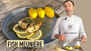 How to pan fry fish MEUNIERE I French cuisine classic recipe [upl. by Amalea]