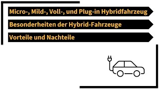 Die verschiedenen Hybridfahrzeuge MicroHybrid MildHybrid VollHybrid und PluginHybrid [upl. by Decato670]