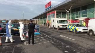 Armed robbery scene at Tesco Clacton [upl. by Ecinnahs]