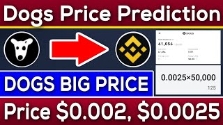 Dogs Token Price Prediction  1 Dogs Coin Price 0002 To 00025  Rizwan Blouch [upl. by Yuzik385]