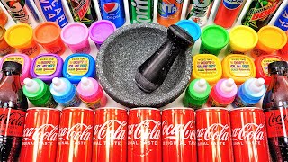 Satisfying Video Making Coca Cola Slime Mixing Soda Pepsi Fanta Sprite into Clear Slime GoGo ASMR [upl. by Arretal949]