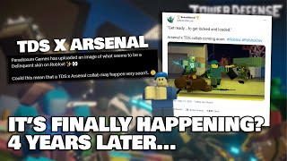 4 Years Of Waiting… TDS x ARSENAL Collab Is Finally Happening  Roblox [upl. by Beckett250]