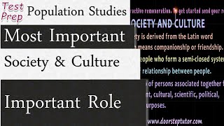 Society amp Culture And Its Role In Population Studies Society And Culture PopulationStudies [upl. by Ordep]