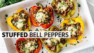 STUFFED PEPPERS  stuffed bell peppers recipe  meal prep tips [upl. by Snow]