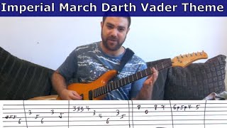 Tutorial Imperial March  Darth Vader Theme Solo version  w TAB Guitar Lesson [upl. by Cestar]