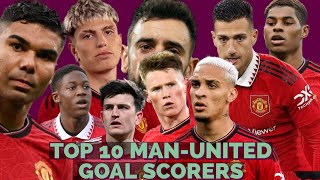 EPL 202324Top 10 Goal Scorers For Manchester United [upl. by Esilenna549]