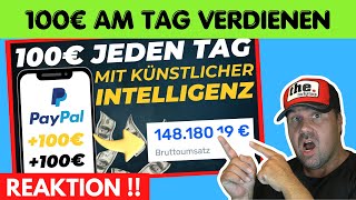 100€ AM TAG mit KI verdienen 🤑💸 Schnell Geld verdienen im Internet 2024  Michael reagiert [upl. by Conchita]