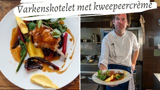 Koken met Rik de Jonge Varkenskotelet met kweepeercrème [upl. by Nnylyam]