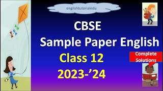 CBSE SAMPLE PAPER Class 12 English 202324 [upl. by Andryc]