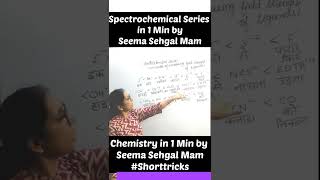 Spectrochemical Series in 1 min by Seema Sehgal Mam chemistry shorttrick [upl. by Abbye]