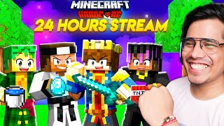 24 Hrs MINECRAFT HARDCORE IRL MARATHON STREAM [upl. by Rebmeced]