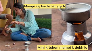 Mampi k mini kitchen ☺️Myra k liye mampi n kitna acha mini kitchen bnaya love vlog [upl. by Nroht150]