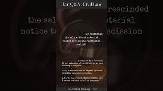 Can X automatically rescind the sale without notarial notice to Y [upl. by Hardner853]