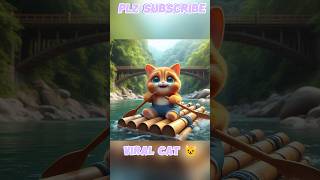 How to make a boat in cat🐱 river 😱 cat ai kitten shorts cute catlover trending [upl. by Meeka]