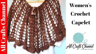 How to crochet a capelet subtitulos en Espanol [upl. by Alicsirp360]