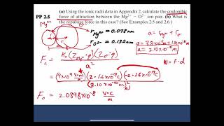 ENGR 170  MSCI 201 Example Calculation Coulombic force of attraction [upl. by Quiteria]