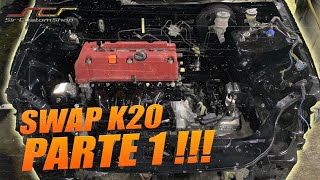 COMO HACER UN SWAP K20K24 EN UN CIVIC 9600 PARTE 1 SIR CUSTOM SHOP [upl. by Colville]